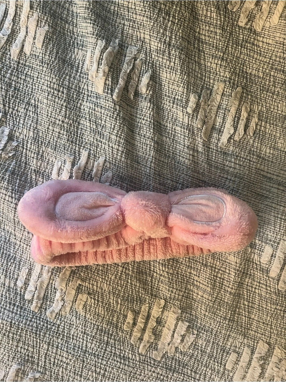 Pink Plush Bow Hair Scrunchie